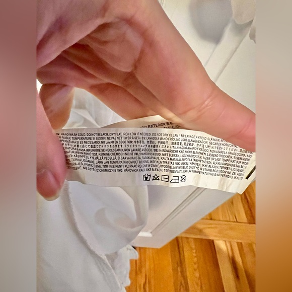 Moon River White Boho Midi Dress Textured Long Sleeve Size Medium - Picture 9 of 10